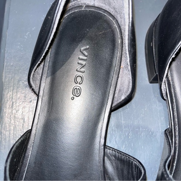 Vince Black Darlington D’orsay Leather Flats - Picture 8 of 10